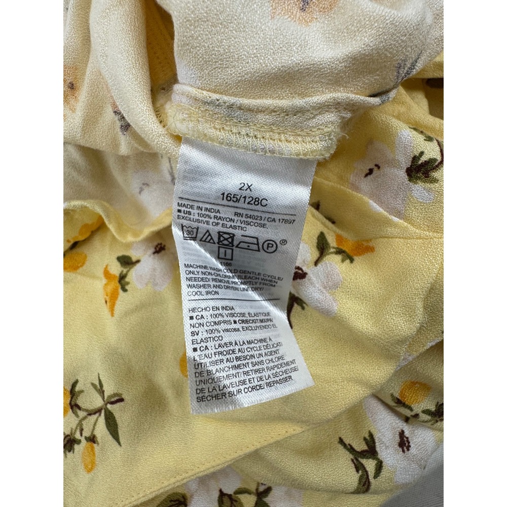 Old Navy Womens 2X Yellow Floral Smocked Back Mini Dress Adjustable Straps NWT - Picture 5 of 6